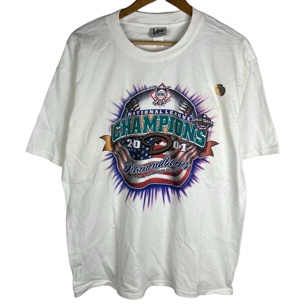 NEW VTG 2001 Lee Sport Sz L Arizona Diamondbacks National League Champions Shirt